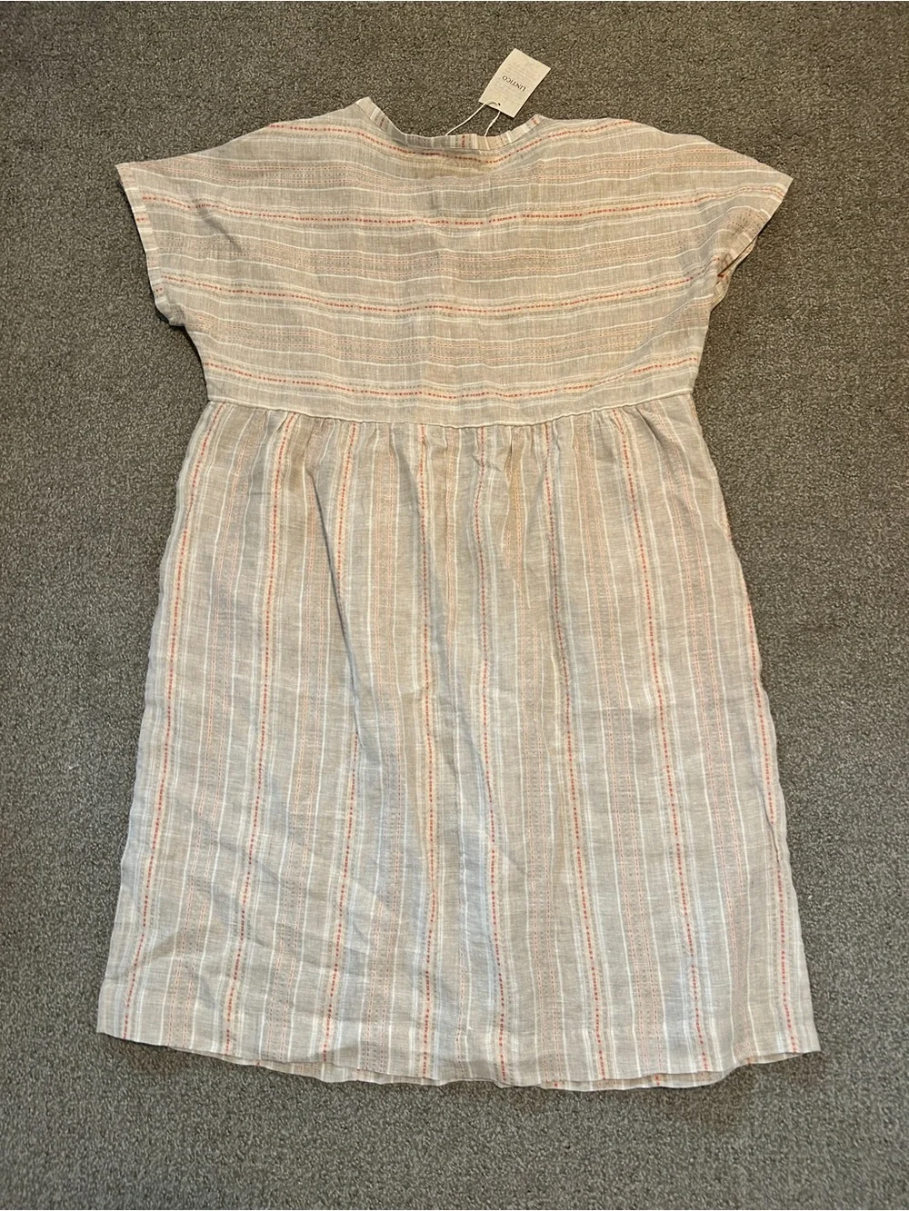 Lintico Dress Tunic Womens XL Beige Boho Linen Sustainable Minimalist NWT